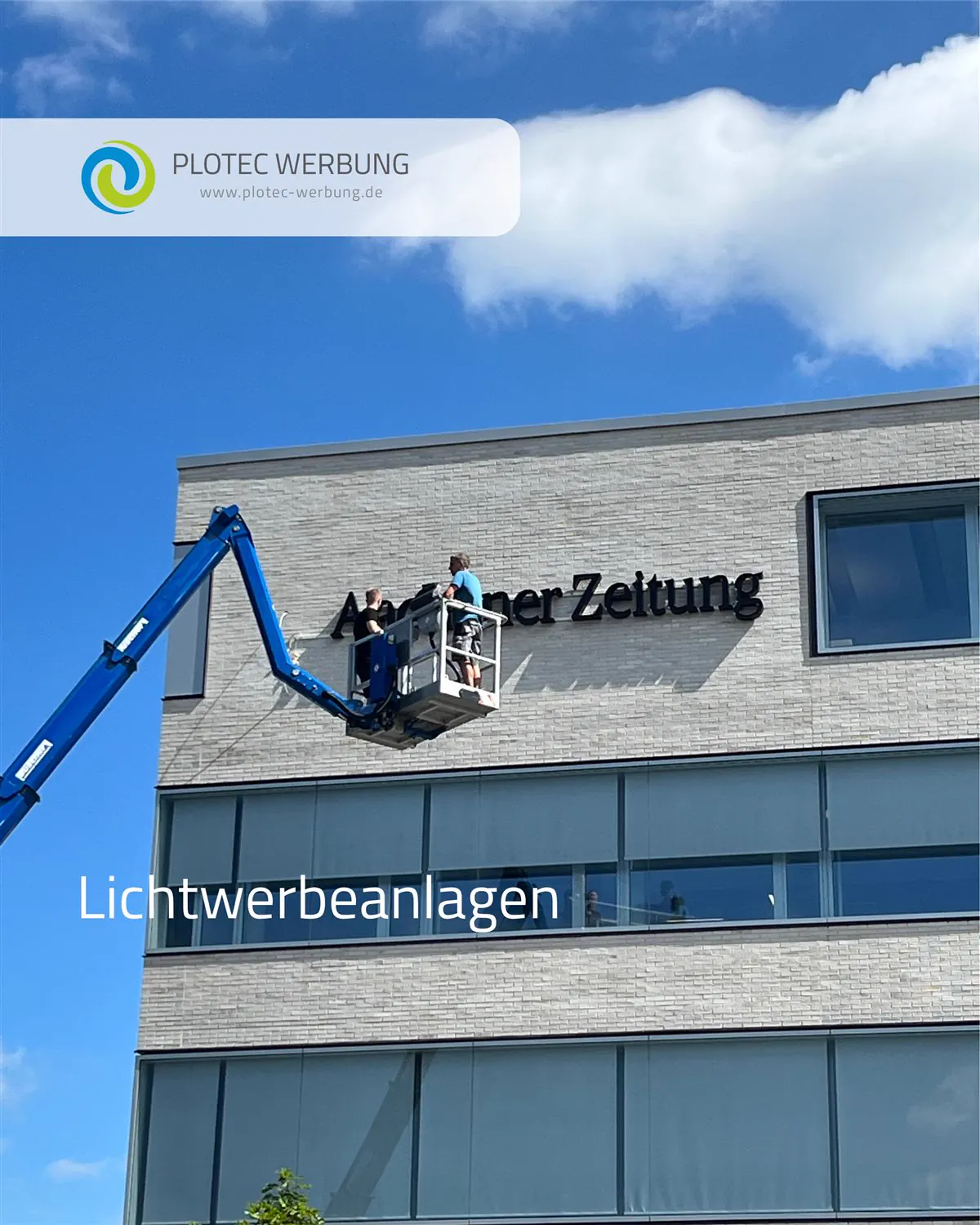 Beschriftung für die Aachener Zeitung
