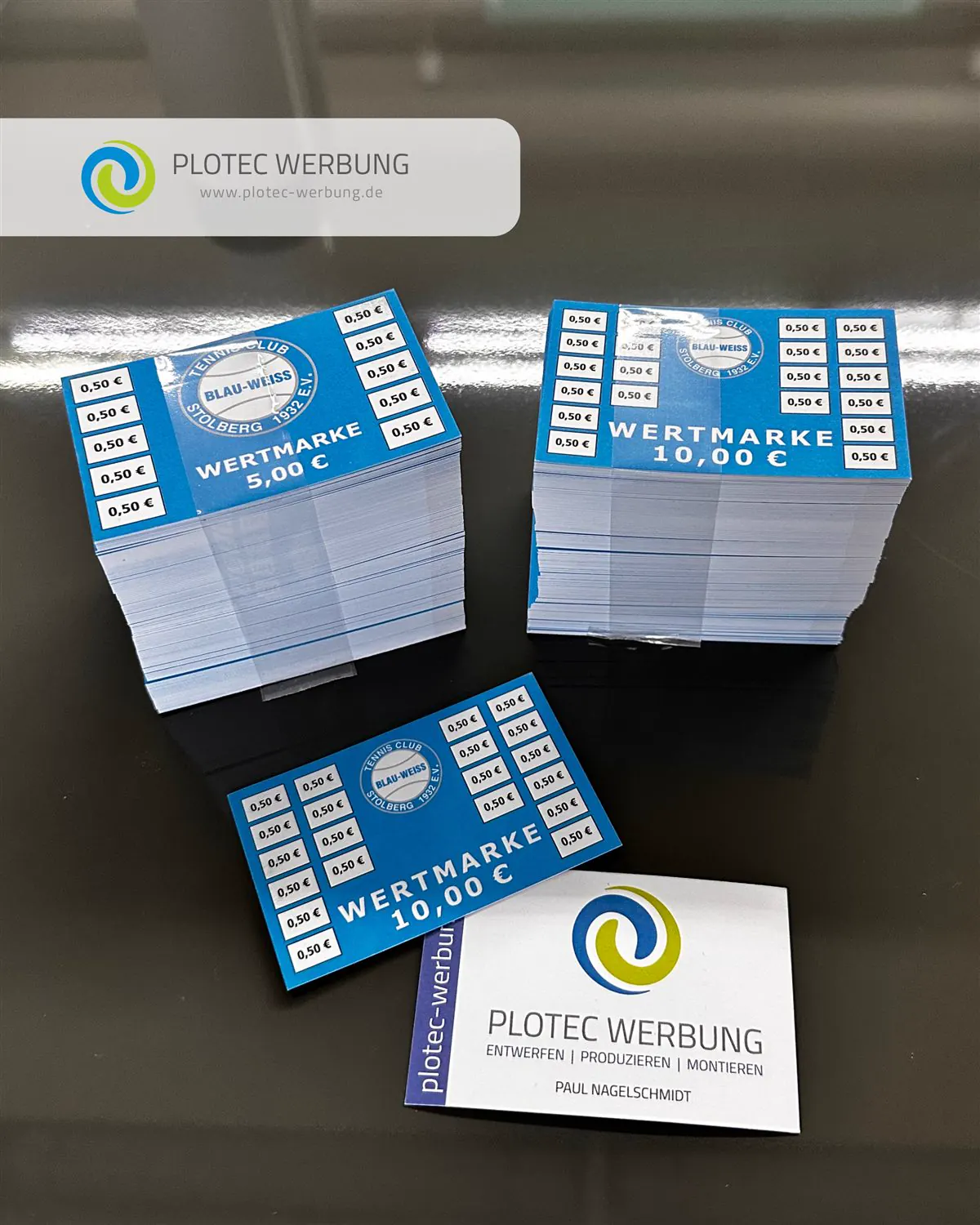 Wertmarken für den TC Blau-Weiß